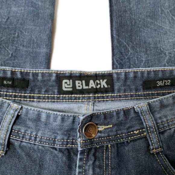 CJ Black Medium Wash Classic Rise Slim Straight Leg Denim Jeans Mens 36 x 31.5 - Picture 11 of 12